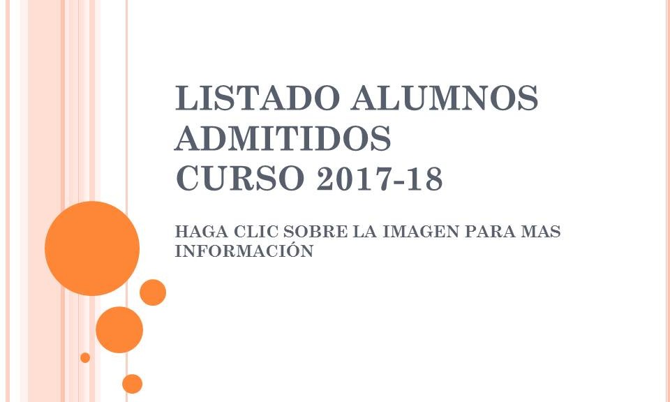 LISTADO ALUMNOS ADMITIDOS