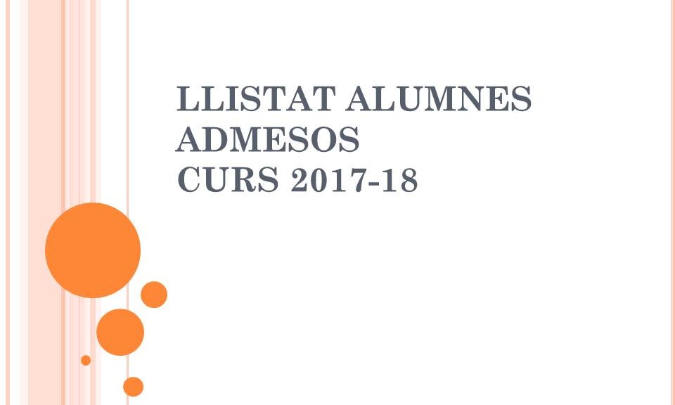 LLISTAT ALUMNES ADMESOS