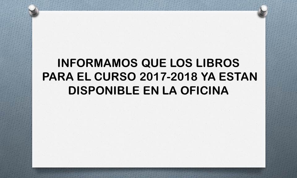 INFORMAMOS QUE LOS LIBROS